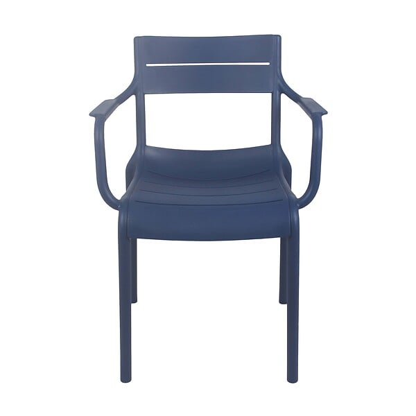 OVIALA - Fauteuil de terrasse en plastique bleu pacific - Paname - large
