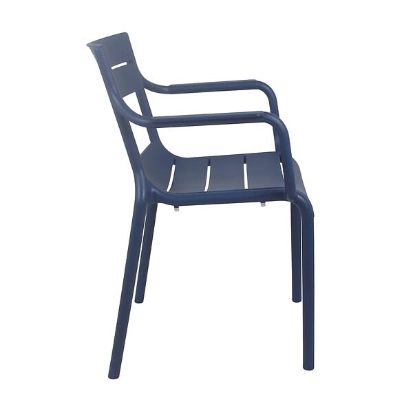 OVIALA - Fauteuil de terrasse en plastique bleu pacific - Paname - large