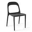 OVIALA - Chaise en plastique de jardin noir - Milan - vignette