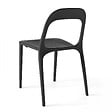 OVIALA - Chaise en plastique de jardin noir - Milan - vignette