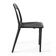 OVIALA - Chaise en plastique de jardin noir - Milan - vignette