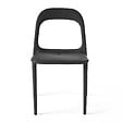 OVIALA - Chaise en plastique de jardin noir - Milan - vignette