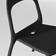 OVIALA - Chaise en plastique de jardin noir - Milan - vignette