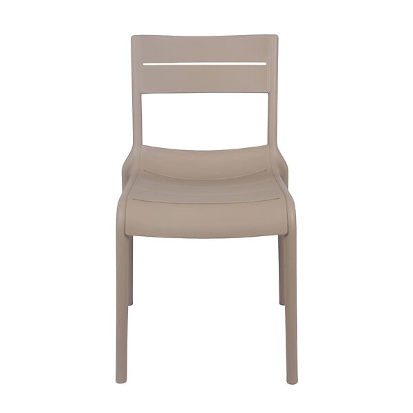 OVIALA - Chaise beige de terrasse en plastique - Paname - large