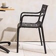 OVIALA - Fauteuil noir de terrasse en plastique - Paname - vignette