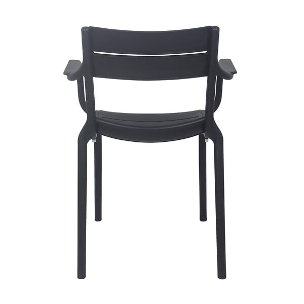 OVIALA - Fauteuil noir de terrasse en plastique - Paname - large