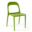 OVIALA - Chaise en plastique de jardin vert - Milan - vignette