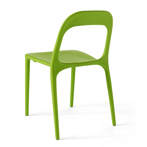 OVIALA - Chaise en plastique de jardin vert - Milan - large