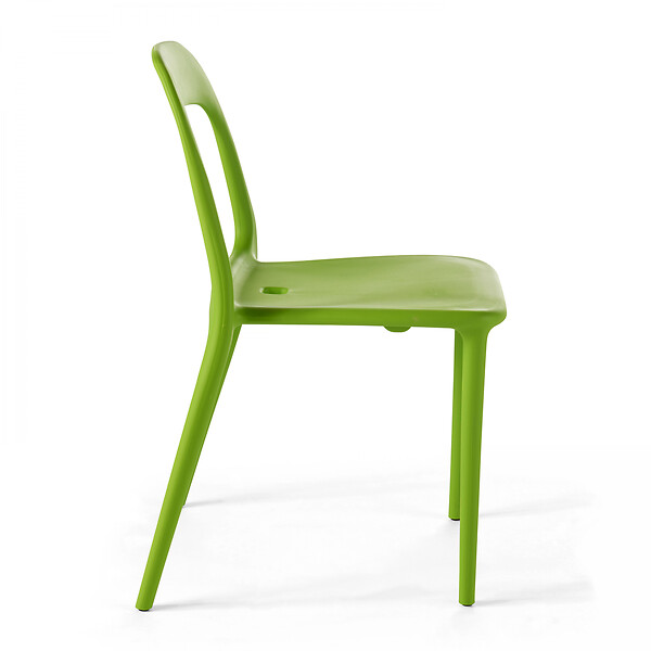 OVIALA - Chaise en plastique de jardin vert - Milan - large