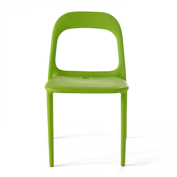 OVIALA - Chaise en plastique de jardin vert - Milan - large
