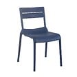OVIALA - Chaise de terrasse en plastique bleu pacific - Paname - vignette