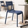 OVIALA - Chaise de terrasse en plastique bleu pacific - Paname - vignette