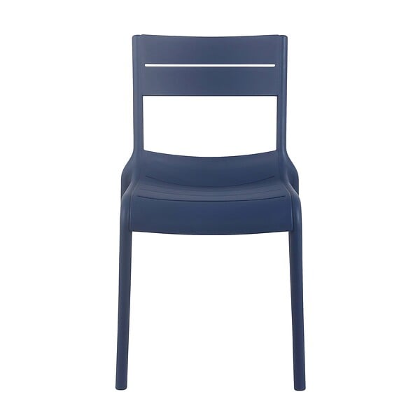 OVIALA - Chaise de terrasse en plastique bleu pacific - Paname - large