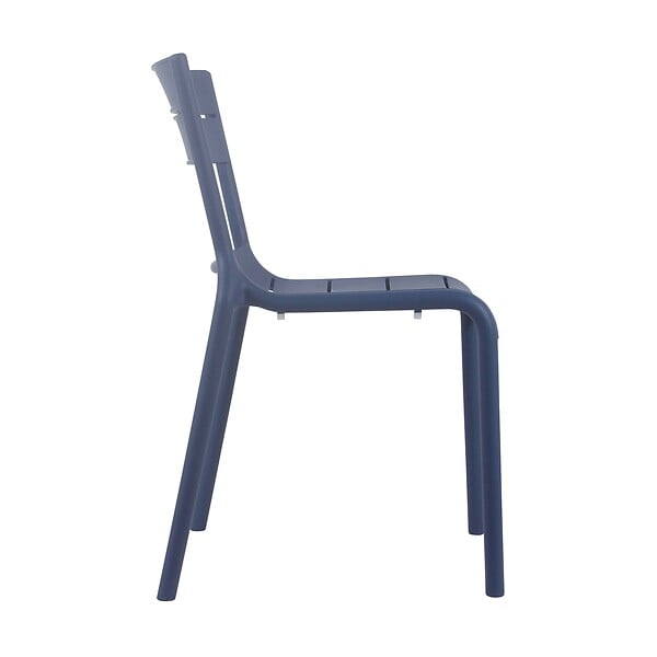 OVIALA - Chaise de terrasse en plastique bleu pacific - Paname - large