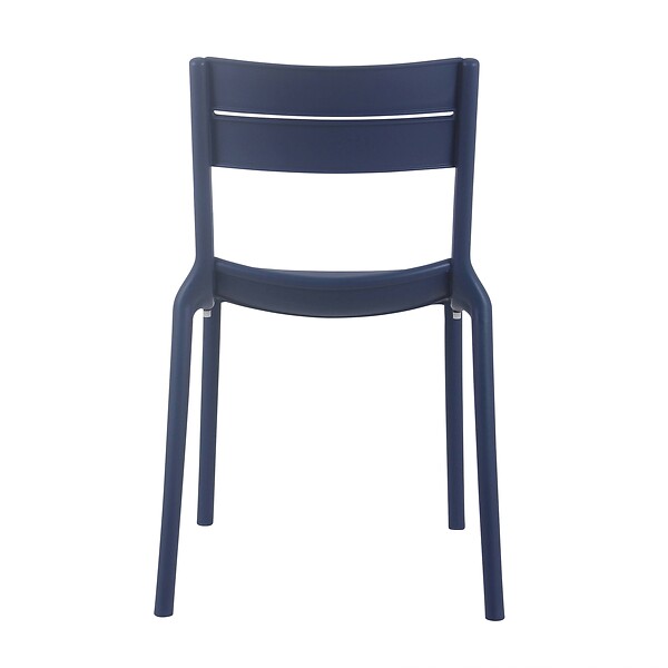 OVIALA - Chaise de terrasse en plastique bleu pacific - Paname - large
