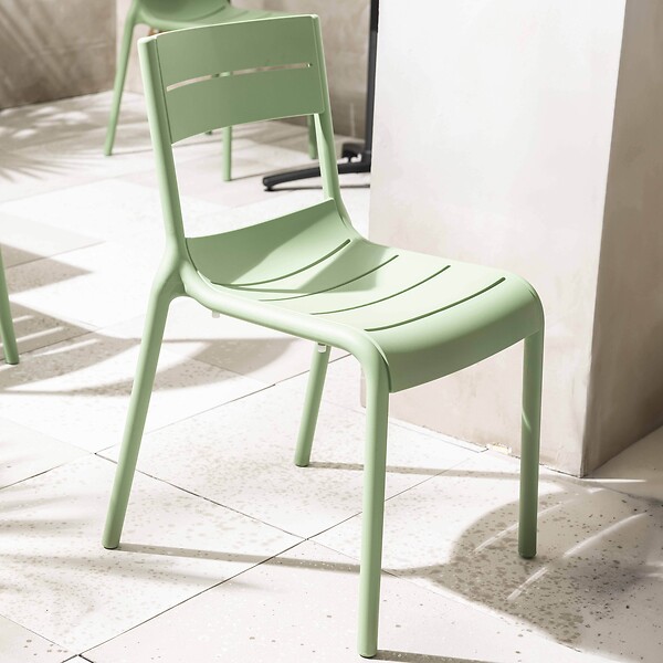 OVIALA - Chaise verte sauge de terrasse en plastique - Paname - large