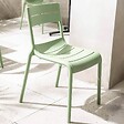 OVIALA - Chaise verte sauge de terrasse en plastique - Paname - vignette
