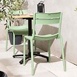OVIALA - Chaise verte sauge de terrasse en plastique - Paname - vignette