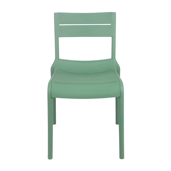 OVIALA - Chaise verte sauge de terrasse en plastique - Paname - large