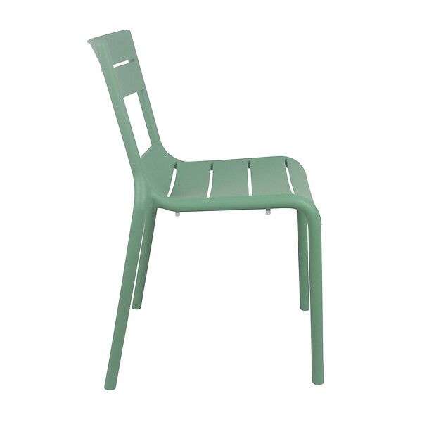 OVIALA - Chaise verte sauge de terrasse en plastique - Paname - large