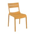 OVIALA - Chaise de terrasse en plastique jaune clair - Paname - vignette