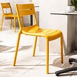 OVIALA - Chaise de terrasse en plastique jaune clair - Paname - vignette