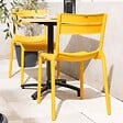 OVIALA - Chaise de terrasse en plastique jaune clair - Paname - vignette