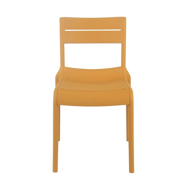 OVIALA - Chaise de terrasse en plastique jaune clair - Paname - large