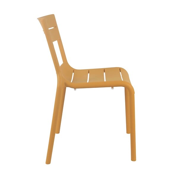 OVIALA - Chaise de terrasse en plastique jaune clair - Paname - large