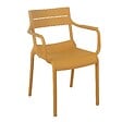 OVIALA - Fauteuil de terrasse en plastique jaune clair - Paname - vignette