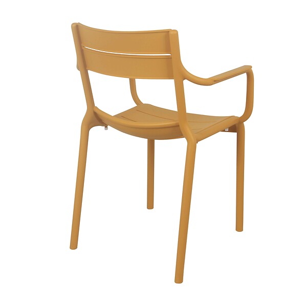 OVIALA - Fauteuil de terrasse en plastique jaune clair - Paname - large