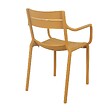 OVIALA - Fauteuil de terrasse en plastique jaune clair - Paname - vignette