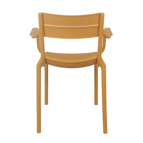 OVIALA - Fauteuil de terrasse en plastique jaune clair - Paname - large