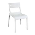 OVIALA - Chaise blanche de terrasse en plastique - Paname - vignette