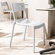 OVIALA - Chaise blanche de terrasse en plastique - Paname - vignette