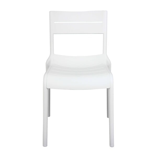 OVIALA - Chaise blanche de terrasse en plastique - Paname - large