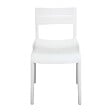 OVIALA - Chaise blanche de terrasse en plastique - Paname - vignette