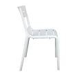OVIALA - Chaise blanche de terrasse en plastique - Paname - vignette