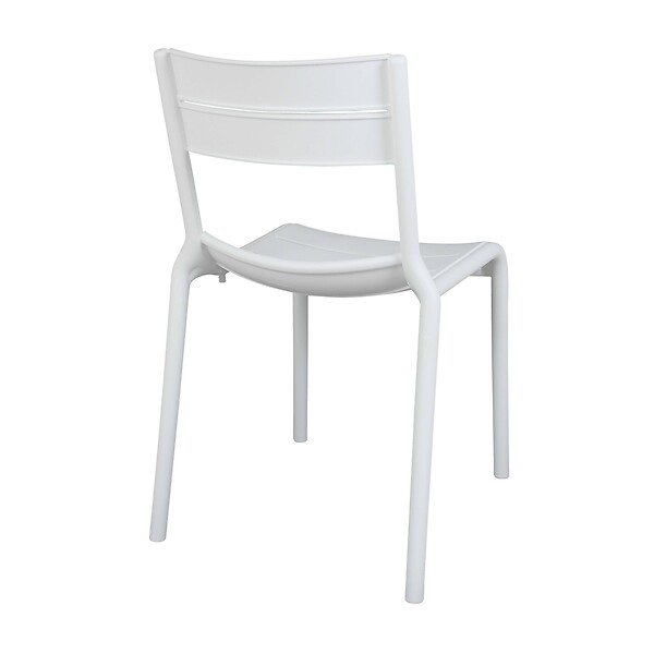 OVIALA - Chaise blanche de terrasse en plastique - Paname - large