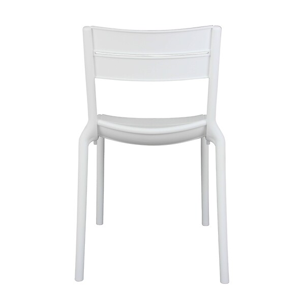 OVIALA - Chaise blanche de terrasse en plastique - Paname - large