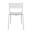 OVIALA - Chaise blanche de terrasse en plastique - Paname - vignette