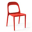 OVIALA - Chaise en plastique de jardin rouge - Milan - vignette