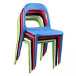 OVIALA - Chaise en plastique de jardin rouge - Milan - vignette