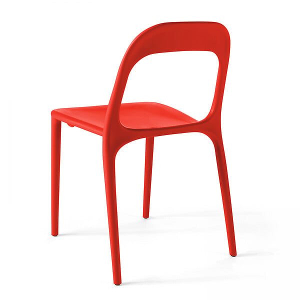 OVIALA - Chaise en plastique de jardin rouge - Milan - large