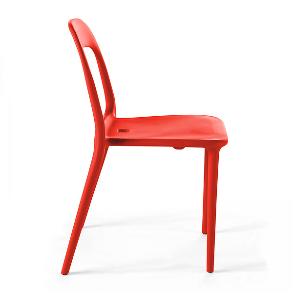 OVIALA - Chaise en plastique de jardin rouge - Milan - large