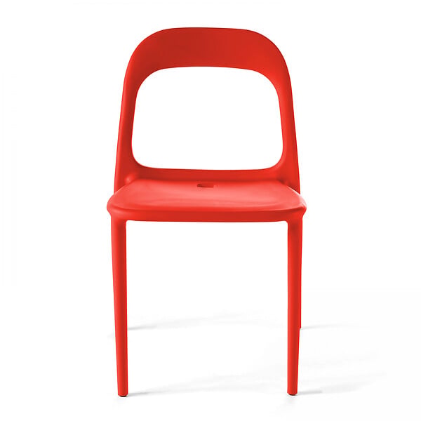 OVIALA - Chaise en plastique de jardin rouge - Milan - large