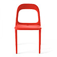 OVIALA - Chaise en plastique de jardin rouge - Milan - vignette
