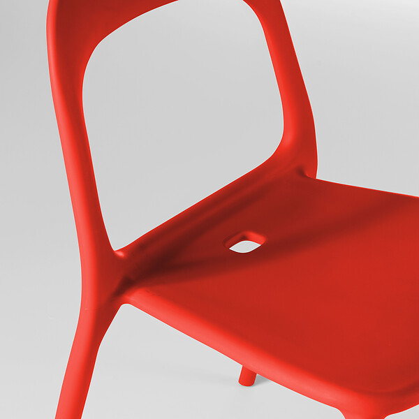 OVIALA - Chaise en plastique de jardin rouge - Milan - large