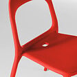 OVIALA - Chaise en plastique de jardin rouge - Milan - vignette