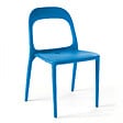 OVIALA - Chaise en plastique de jardin bleu - Milan - vignette